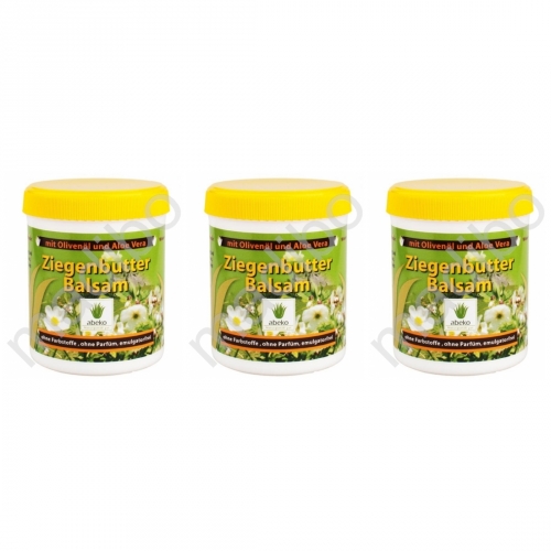 3 x abeko Ziegenbutter Balsam mit Aloe Vera und Olivenl 200 ml